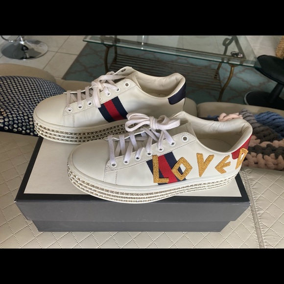 SOLD Gucci Ace Sneakers with Crystals - Picture 2 of 9